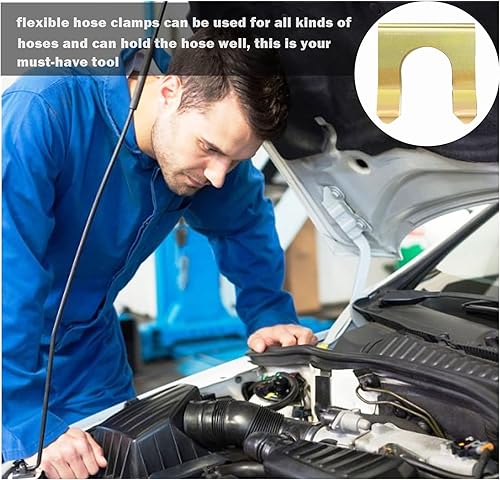 Miniatura 5 de 15 clips de línea de freno, retenedor de línea de freno de metal, clips de manguera de freno en forma de U, abrazaderas de manguera de repuesto,