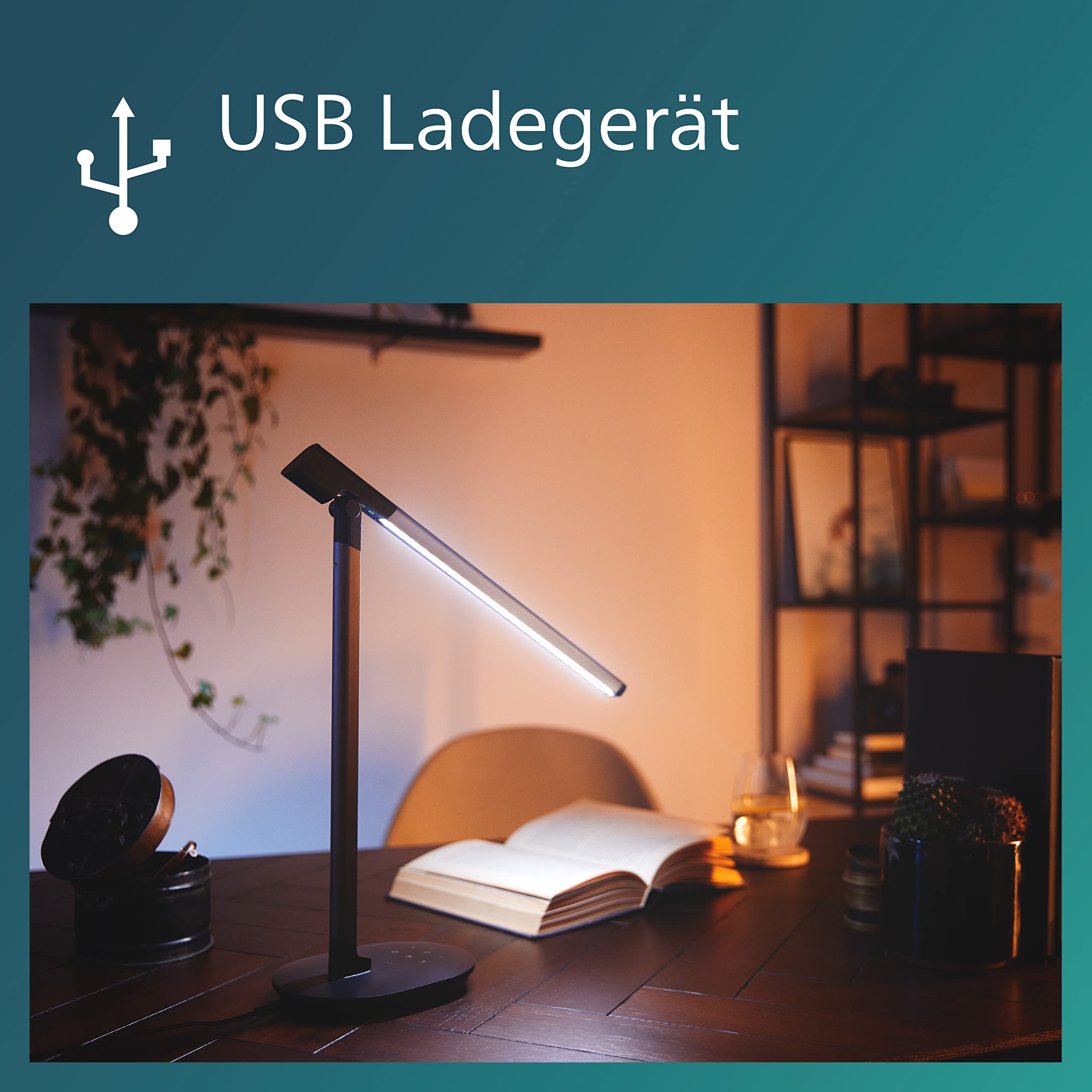 PHILIPS LED Sword Tischleuchte, dimmbar, Grau