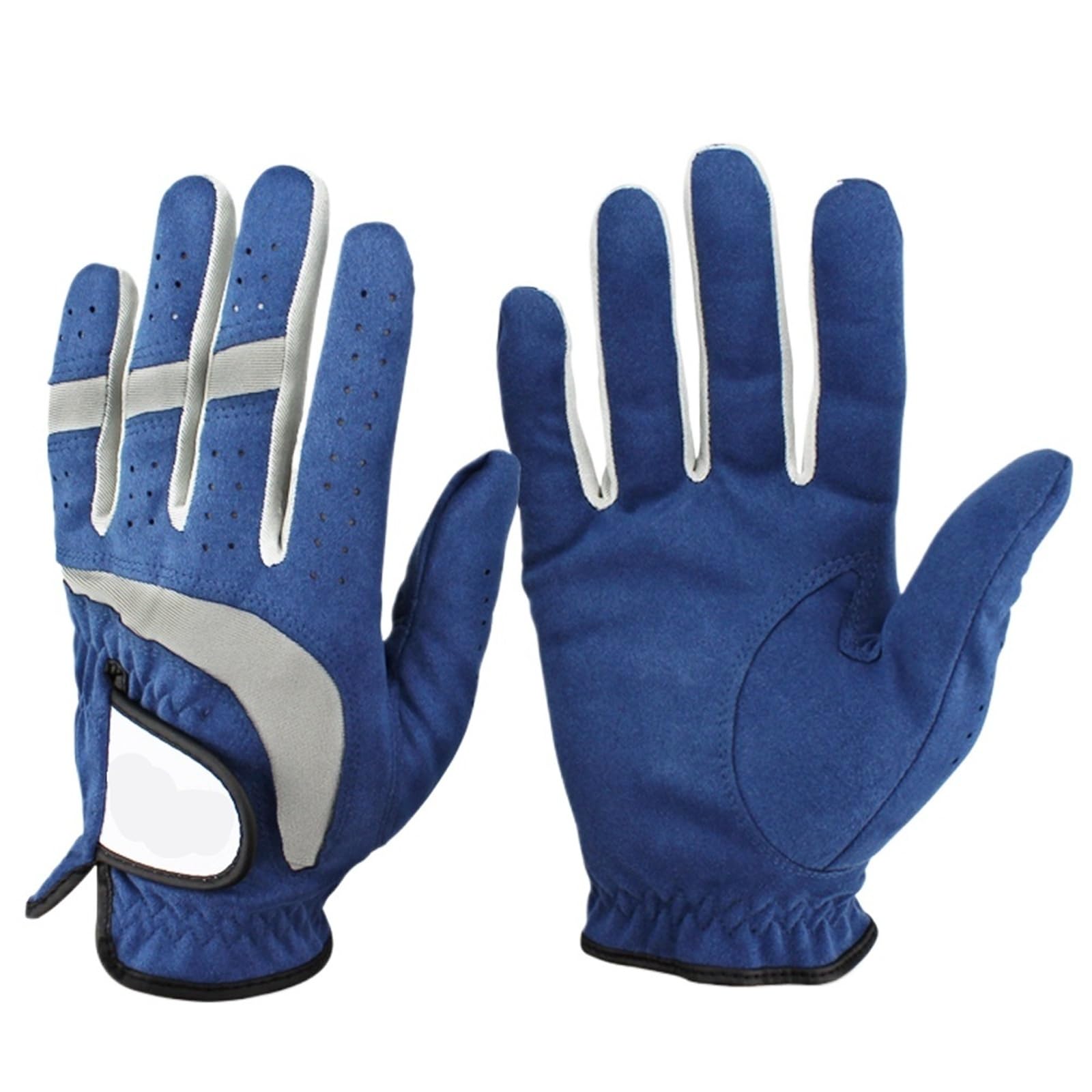 Guanto da golf blu da uomo, 1 pezzo, mano sinistra e destra opzionale, micro fibra morbida traspirante antiscivolo forniture da golf