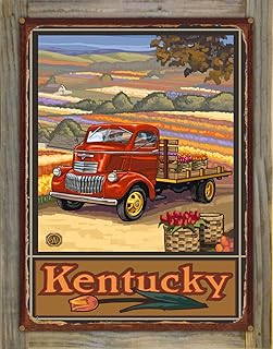 Kentucky Truck Rustic Metal Print on Reclaimed Barn Wood from Travel Artwork by Artist Paul A. Lanquist 17" x 23"