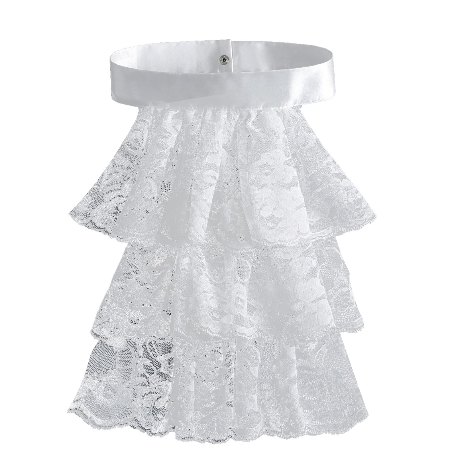 Foloda Unisex E Detachabl Ruffled Jabot Collar Multilayered Lac For Victorian Colonial Outfit Cosplay Costum Neck Historical Costum Collar