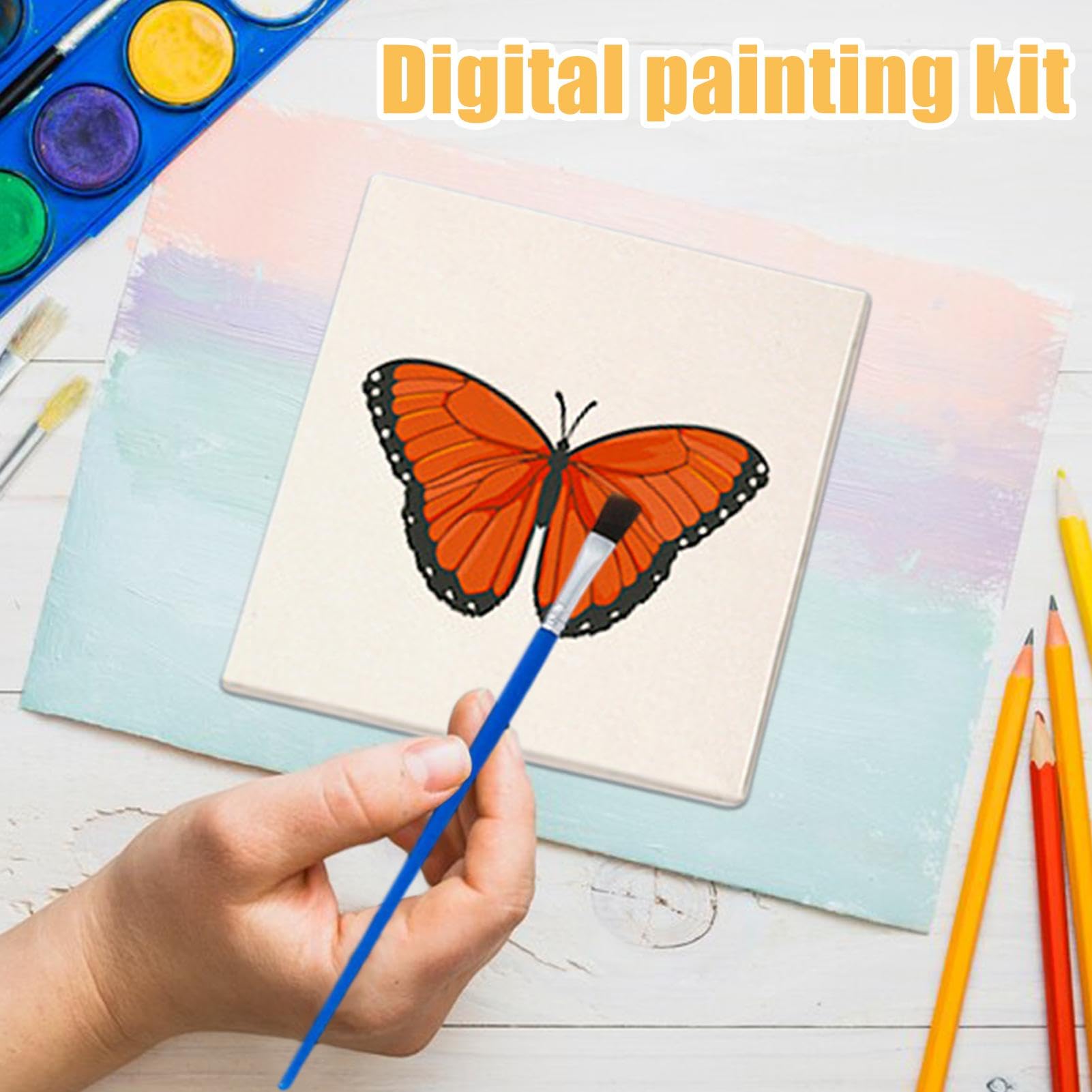 Kit di pittura con numeri, kit di pittura per numeri per adulti,Set di pittura a olio per bambini facile | Tema farfalla divertente, colorazione facile, accessori completi per granardi | Tema di farfalla divertente, colorazione facile, completi per bambin