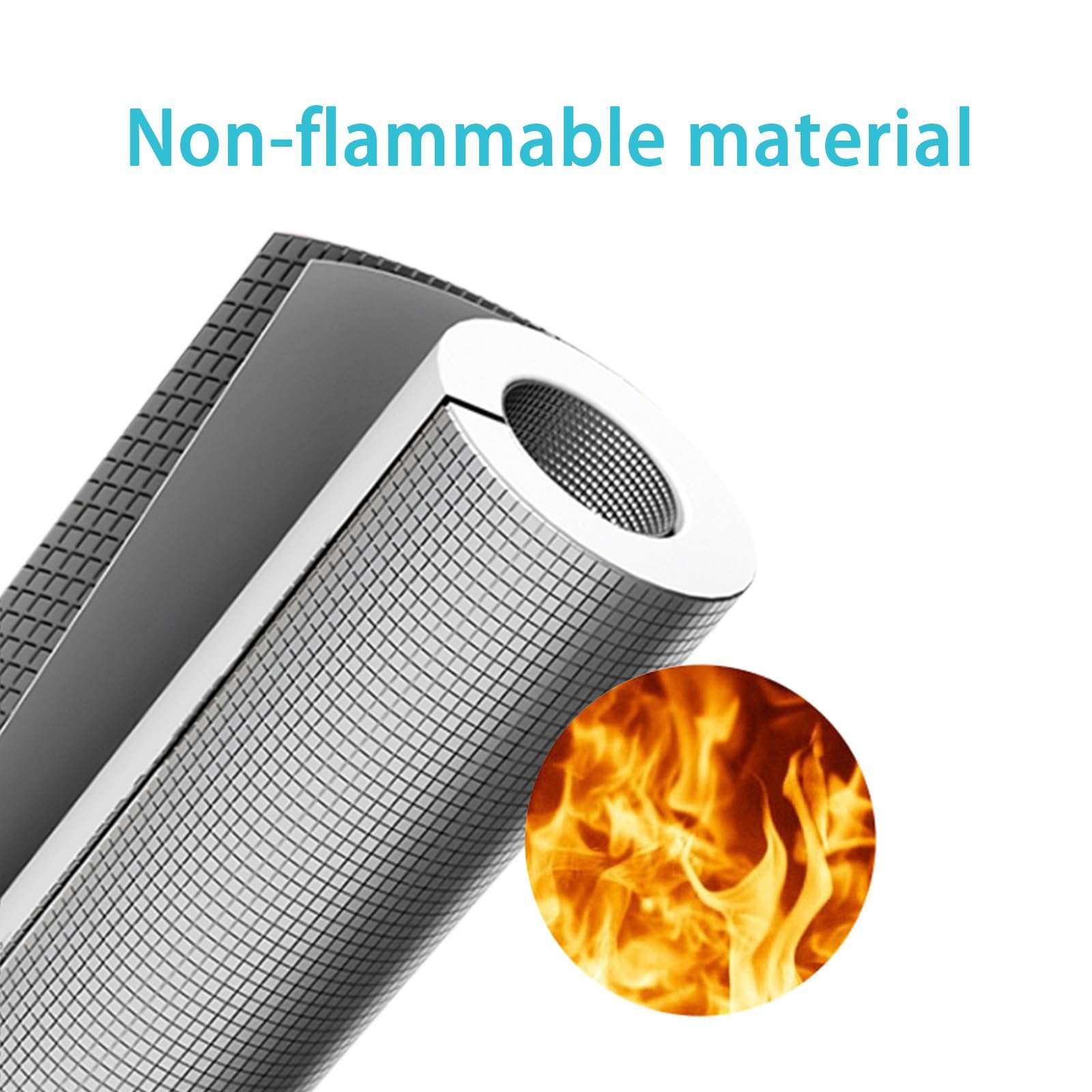 Coquilla Aislante con Lámina de Aluminio, Precortada Tubo Espuma Aislante, 95cm de Largo Aislamiento de Tuberías para Fontanería, Protección contra Heladas en Sistemas de Riego(ID165mm*T20mm)
