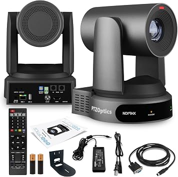 PTZOptics Move 4K SDI/HDMI/USB/IP PTZ Camera with 30x Optical Zoom Gray PT30X-4K-GY-G3 + Universal Wall Mount Black