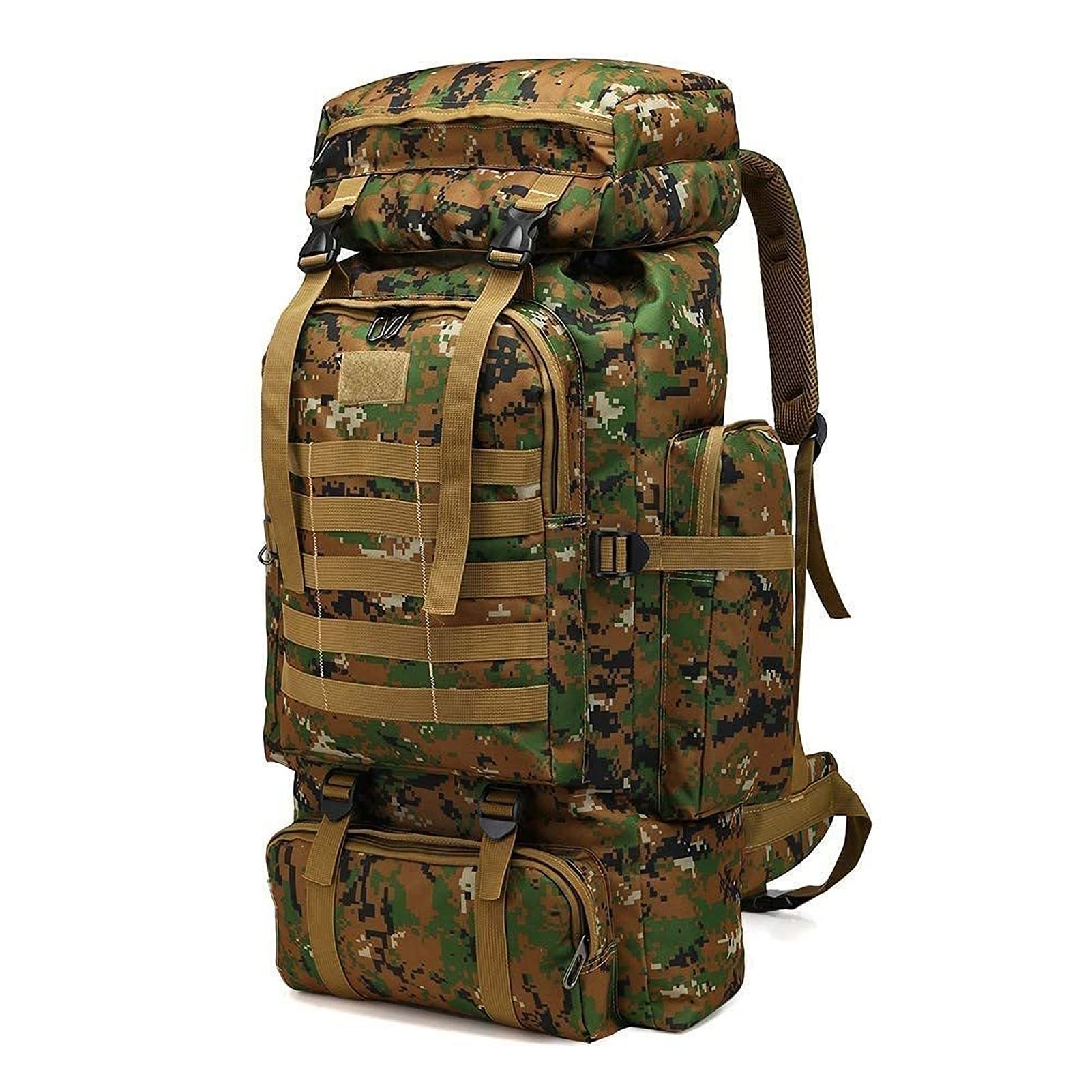 Kabxhueo Hiking Camping Backpack 60L-80L Military Tactical Backpack for Travelling Waterproof Survival Bag Large Molle Rucksack for Men for Travel Camping Hunting Fishing