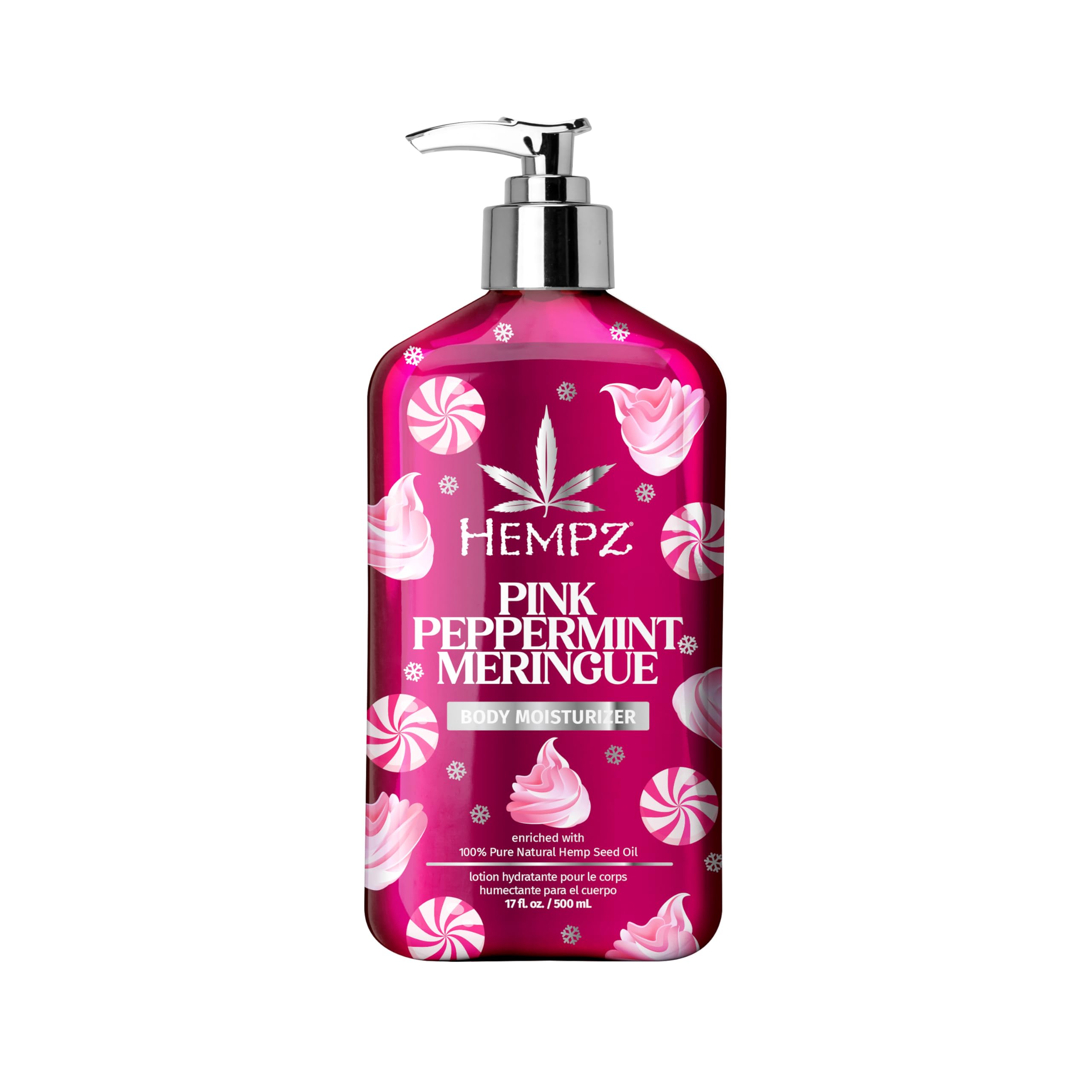 Hempz NEW Pink Peppermint Meringue Body Moisturizer, Body Lotion, Fall and Winter Skin Care for Men & Women, Limited Edition, 17 fl.oz.