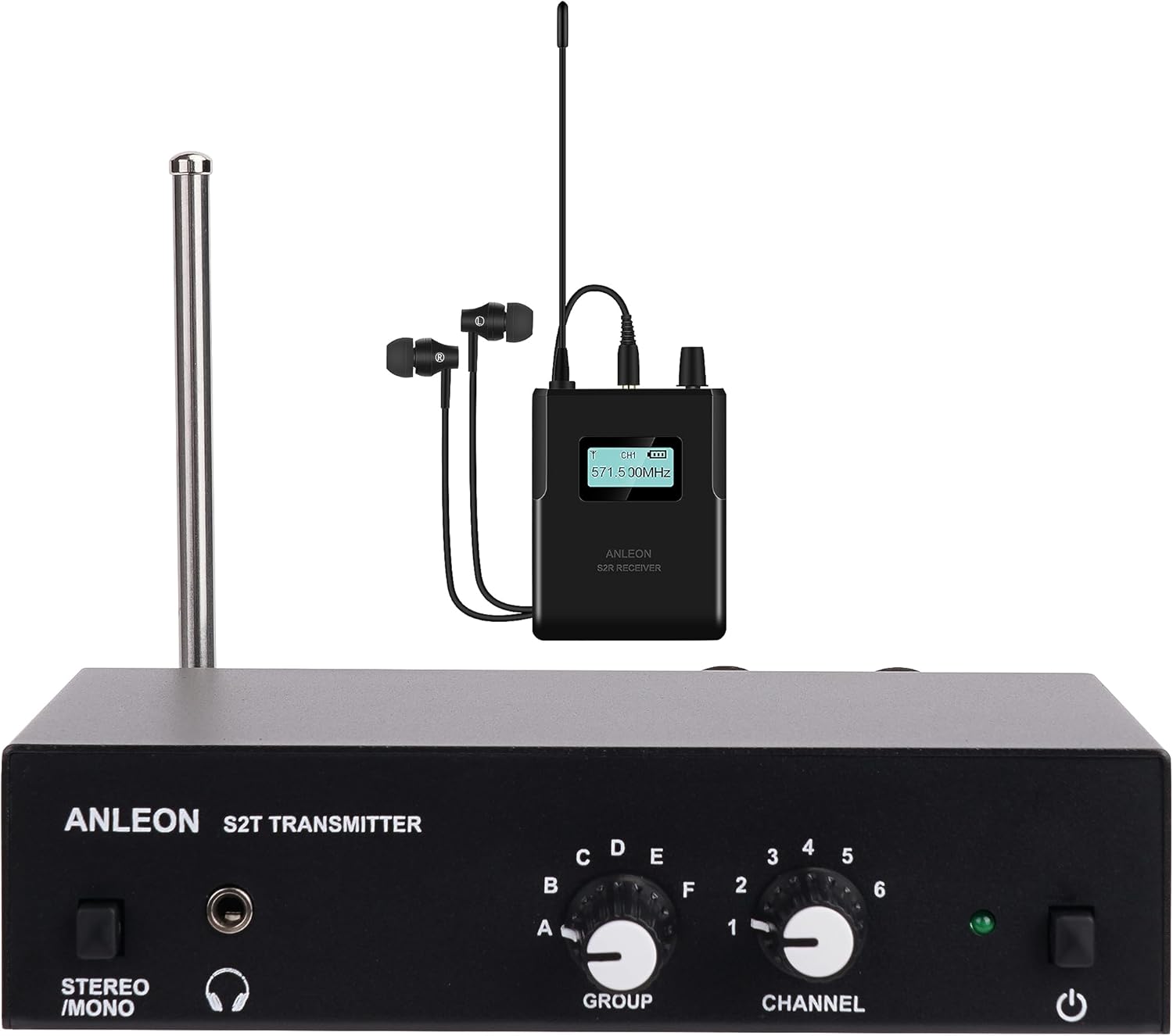 ANLEON S2 Personal Wireless in-Ear Monitor IEM 570-590 for Drummers Keyboardist Guitar Player Vocalist Choir and Orchestra