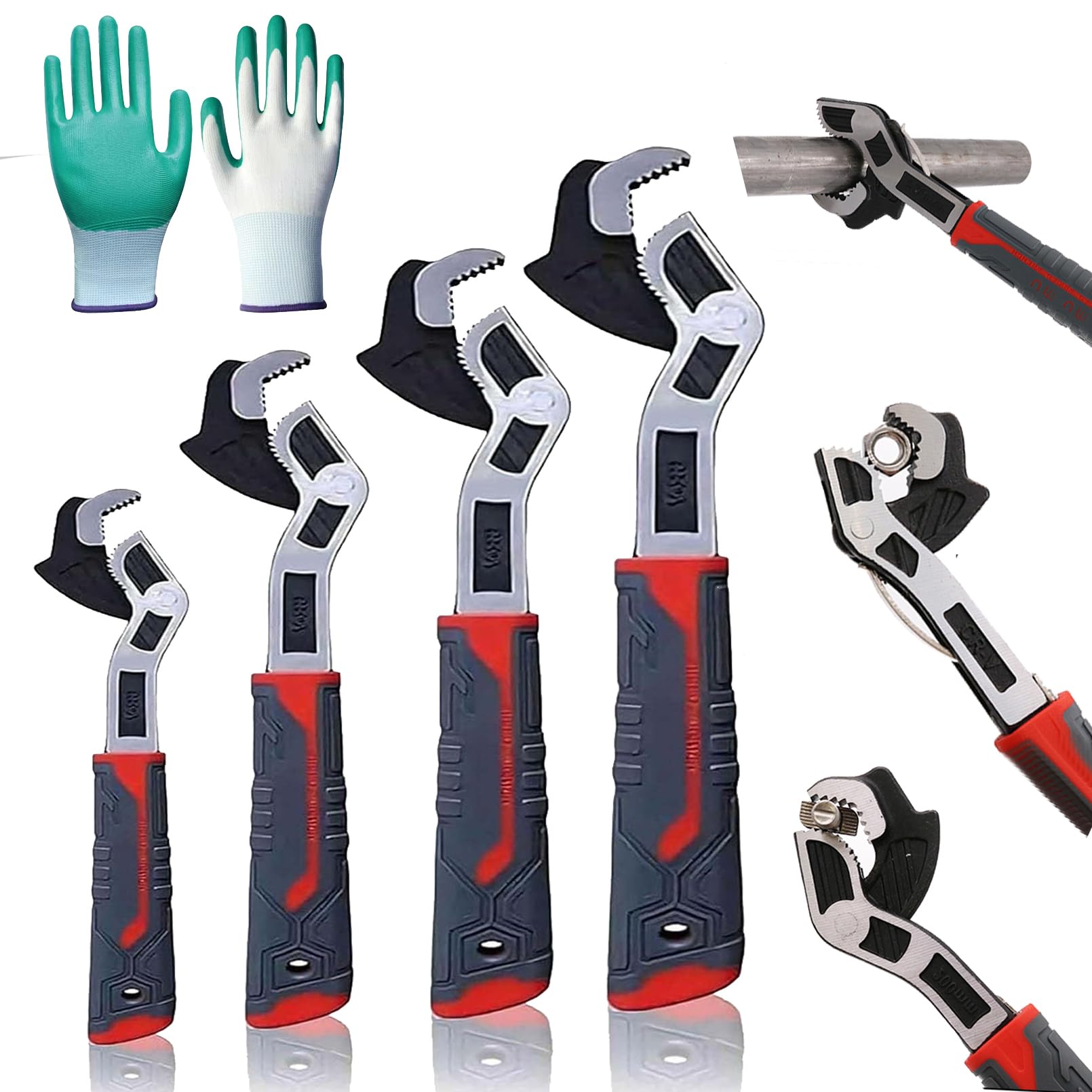 4 szt. regulowany samoblokujący zestaw kluczy do rur 15 cm 20 cm 25 cm 30 cm wielofunkcyjne mikro imadło rurowe do narzędzi hydraulicznych do kranów