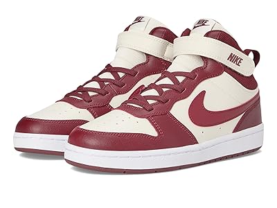 Nike Kids Court Borough Mid 2 (Little Kid) Kids Shoes Soft Pearl/Dark Team Red : 13 Little Kid M, Leather