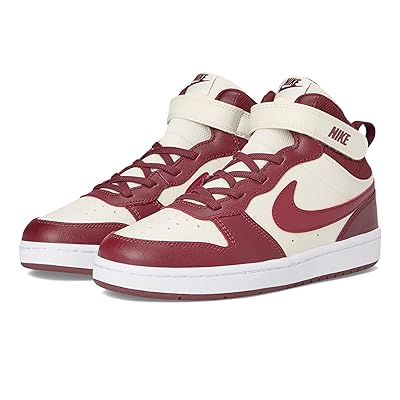 Nike Kids Court Borough Mid 2 (Little Kid) Kids Shoes Soft Pearl/Dark Team Red