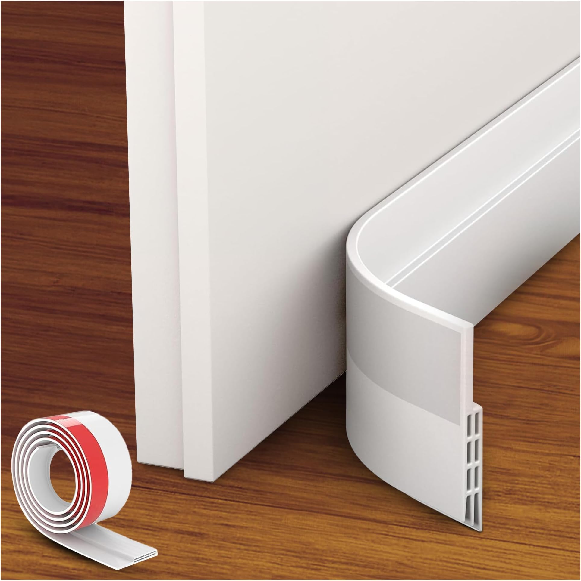 Door Draft Stopper, Under Door Draft Blocker, Door Sweep for Exterior & Interior Doors, Door Draft Guard, Door Bottom Seal Dust and Noise Stopper 39" White