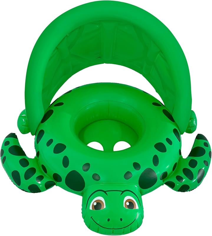 PoolCandy Little Tikes Timmy Turtle Baby Boat Float With Canopy