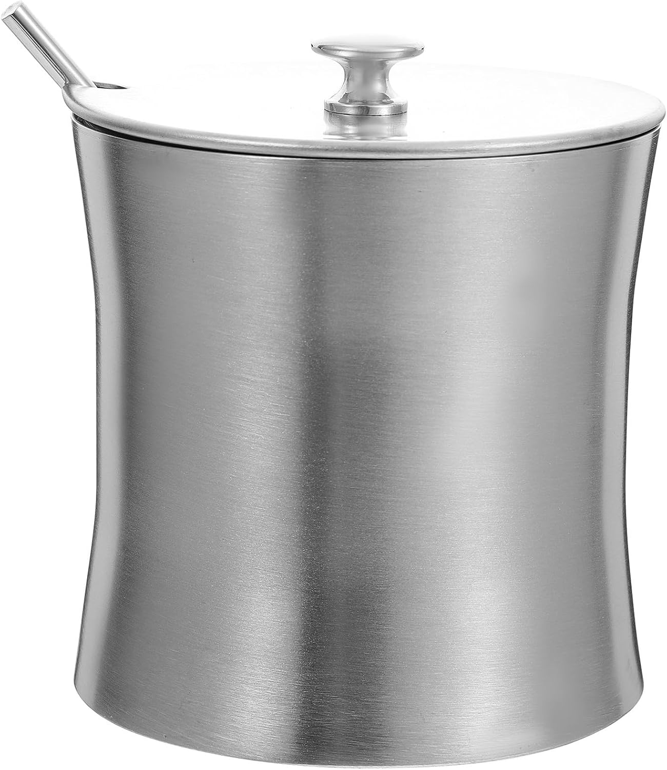 Stainless Steel Condiment Jar with Lid and Spoon Slot for Salt