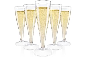 JOLLY CHEF 50 Pack Delicate Plastic Champagne Flutes