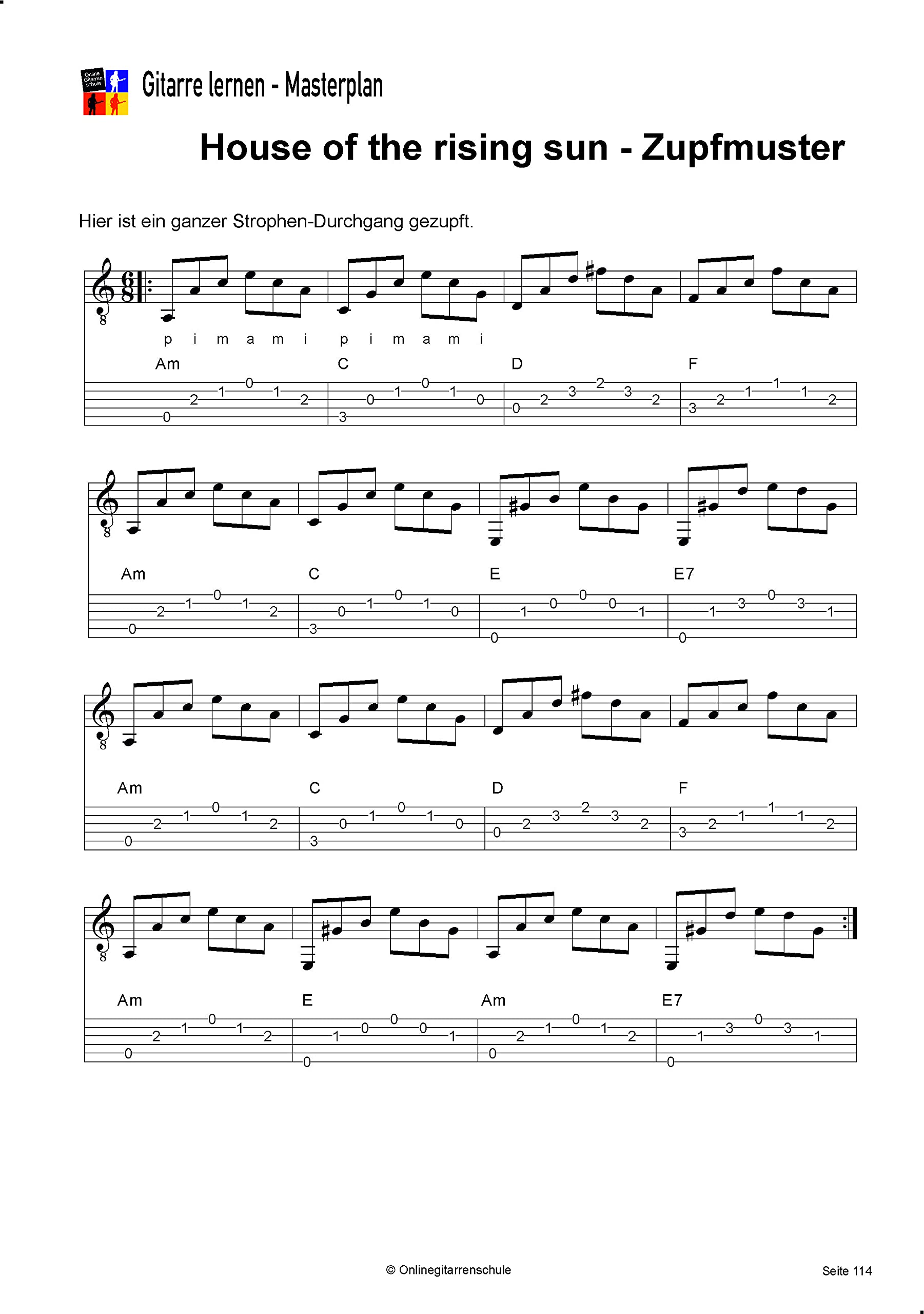 Gitarre lernen Masterplan Arbeitsbuch