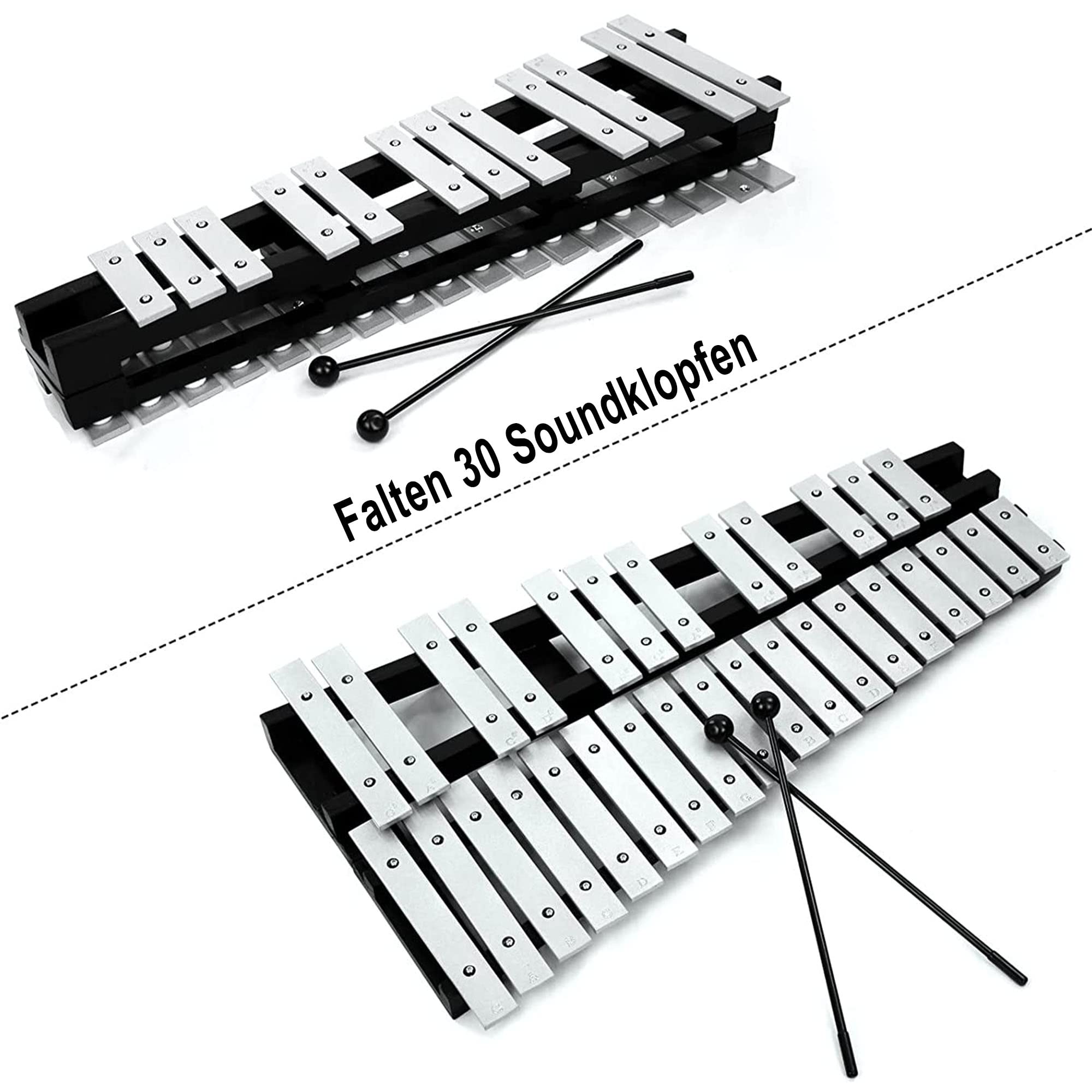 ZUOMU Percussie 13 Schaal Xylofoon Houten Klokkenspel Xylofoon Glockenspiel Percussie Kit