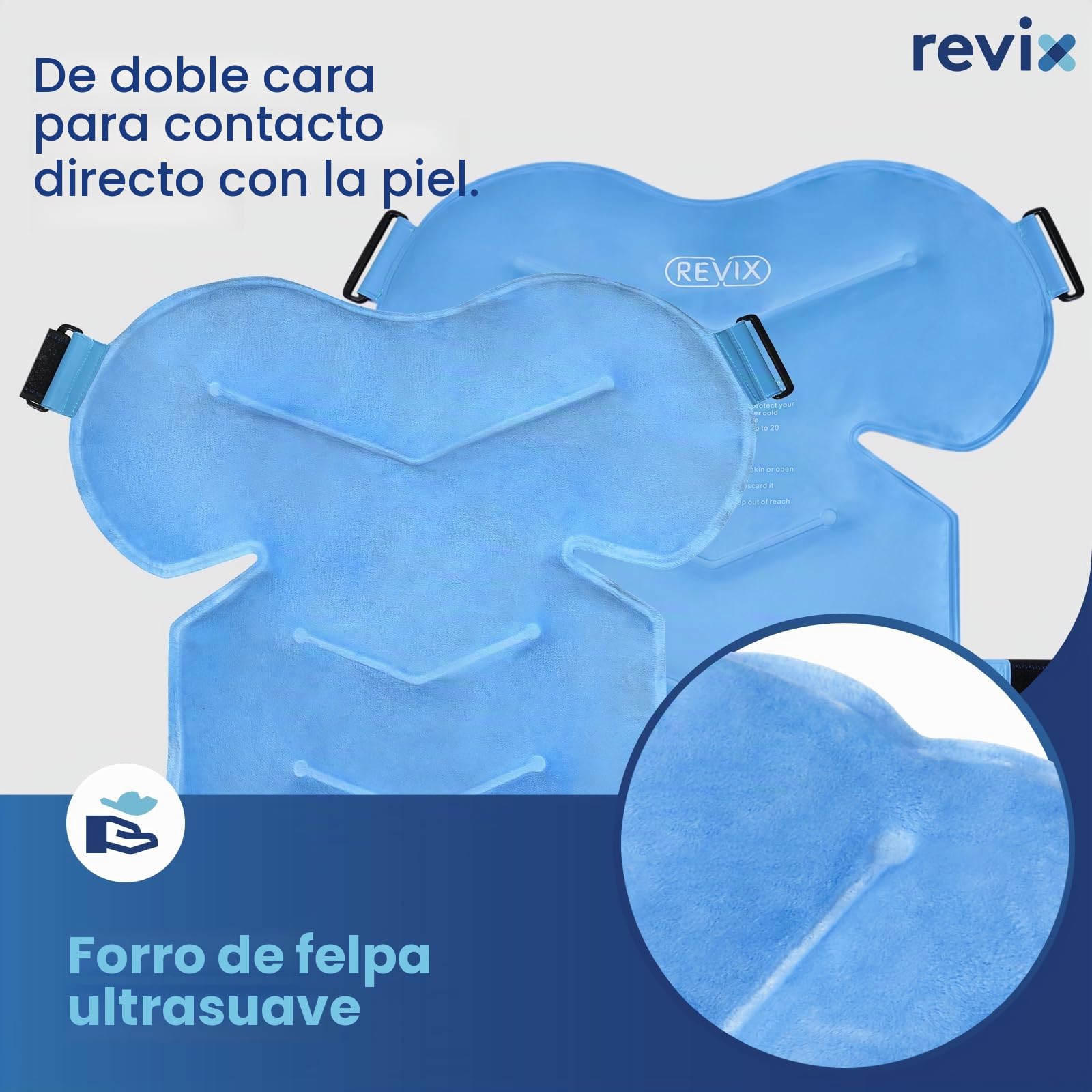 REVIX Bolsa de hielo de hombro XL para manguito rotador, envoltura fría reutilizable de gel para lesiones y cirugía, forro de felpa suave, flexible y de larga duración