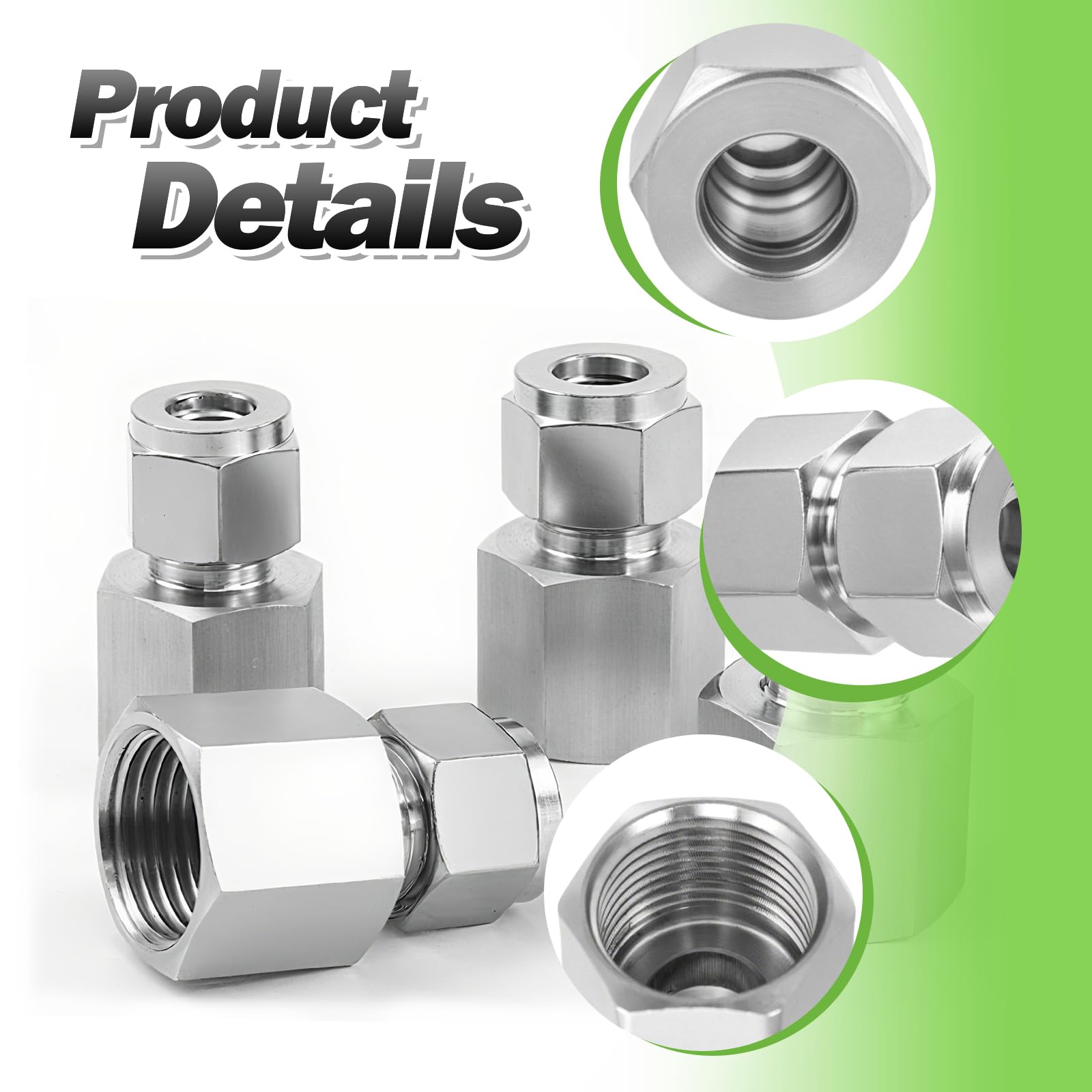 Stainless Steel 304 Compression Fitting To Connect 1/2 Inch OD Tube X 1