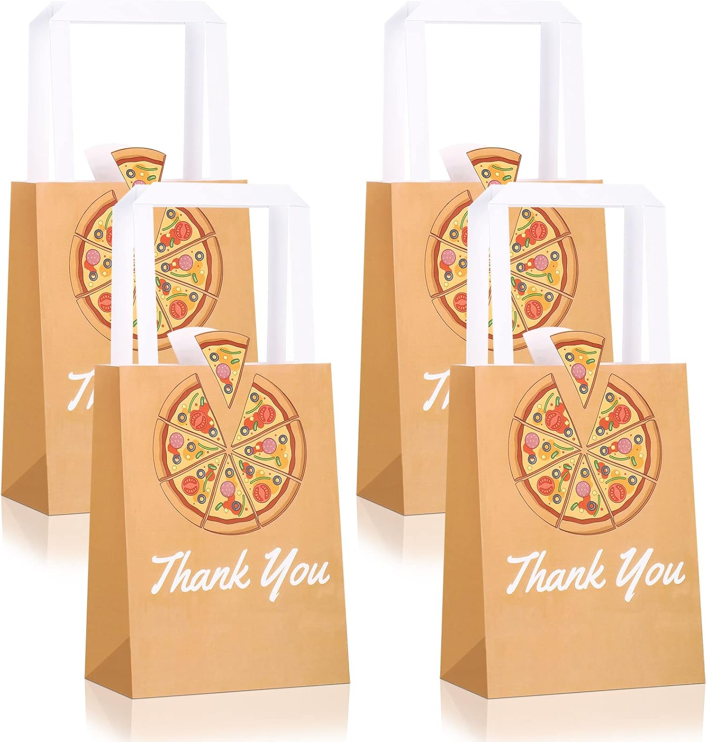 16 Pack Pizza Party Favors Bags Pizza Bags with Handles