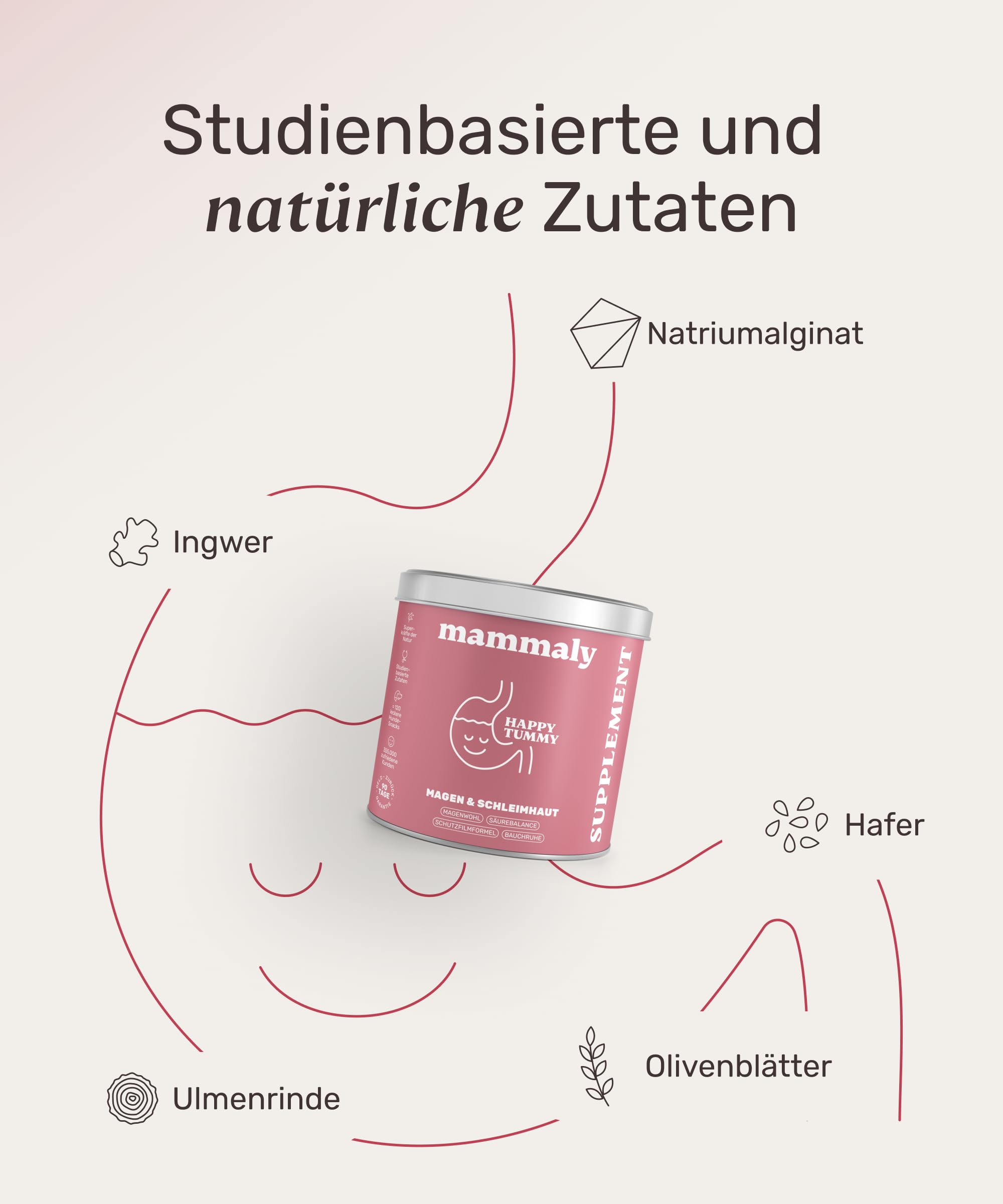 11-in-1 Gras und Kotfresser Drops Hund - Happy Tummy 120 Snacks (350g) von mammaly - Gegen Kot und Grasfressen für Hunde - Unterstützt bei Sodbrennen den Magen & Darm - Mit Ulmenrinde, Probiotika, ...