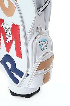 極美品✨M・U SPORTS キャディバッグ レディース ロゴ柄 ホワイト系 M・U SPORTS MU SPORTS MU スポーツ キャディバッグ ゴルフ