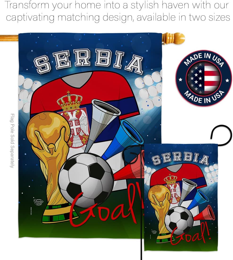 World Cup Serbia Flags Serbian Banner Room Wall Art Flag Poles For Outside House Patio Porch Lawn Garden Stand Tapestry Yard Signs FIFA Gifts Sports Fan Trophy Soccer Game Football Made In USA