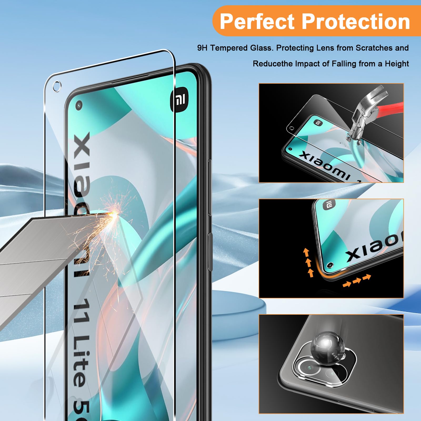 4 Pezzi] VETRO TEMPERATO PER XIAOMI MI 11 LITE 5G PELLICOLA PROTEGGI SCHERMO - Foto 5