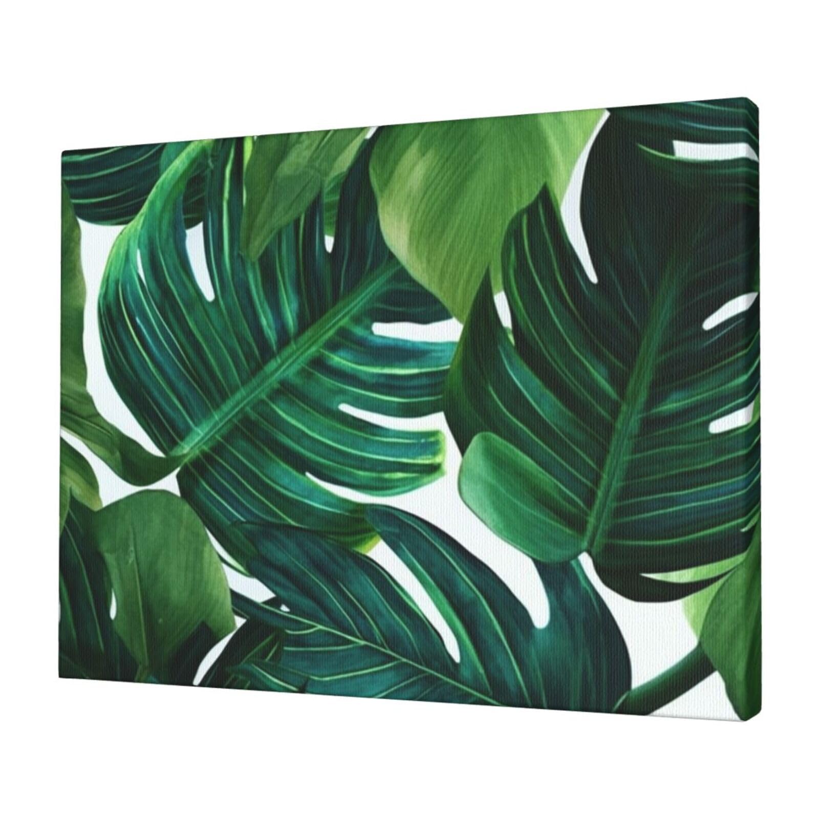 FodPand Canvas Wall Art for Living Room Wall Decor 12"x16" Modern Artwork Painting Pictures Hanging Canvas Prints Banana Leaves Aesthetic Wall Art for Bedroom Bathroom Office Wallart Decor