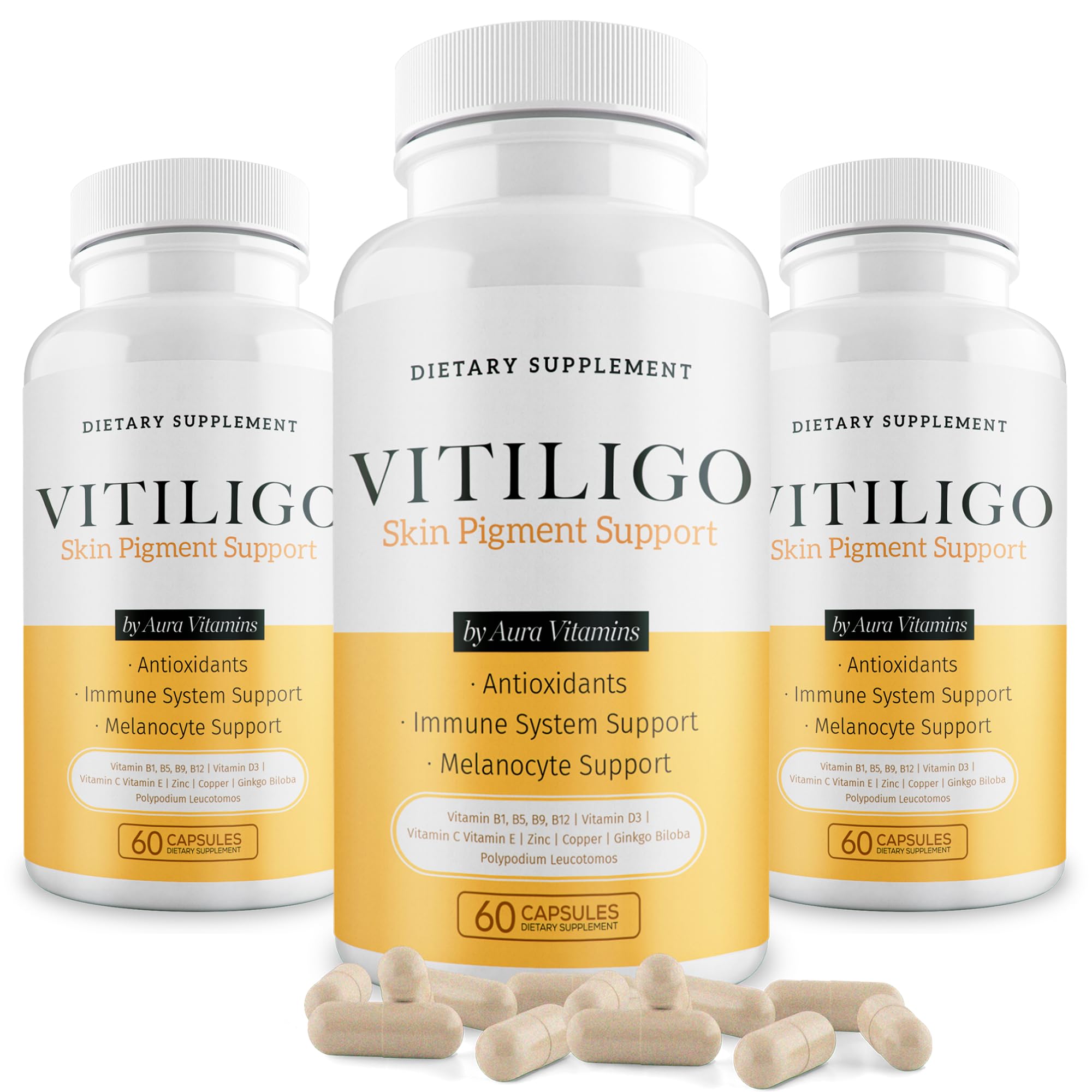 Dermawonder Vitiligo Capsules 60 Count | Effective Vitiligo Supplement | Reduce White Spots and Improve Skin Pigmentation Support | Suitable for All Skin | Natural Solution for White Spots on (3)