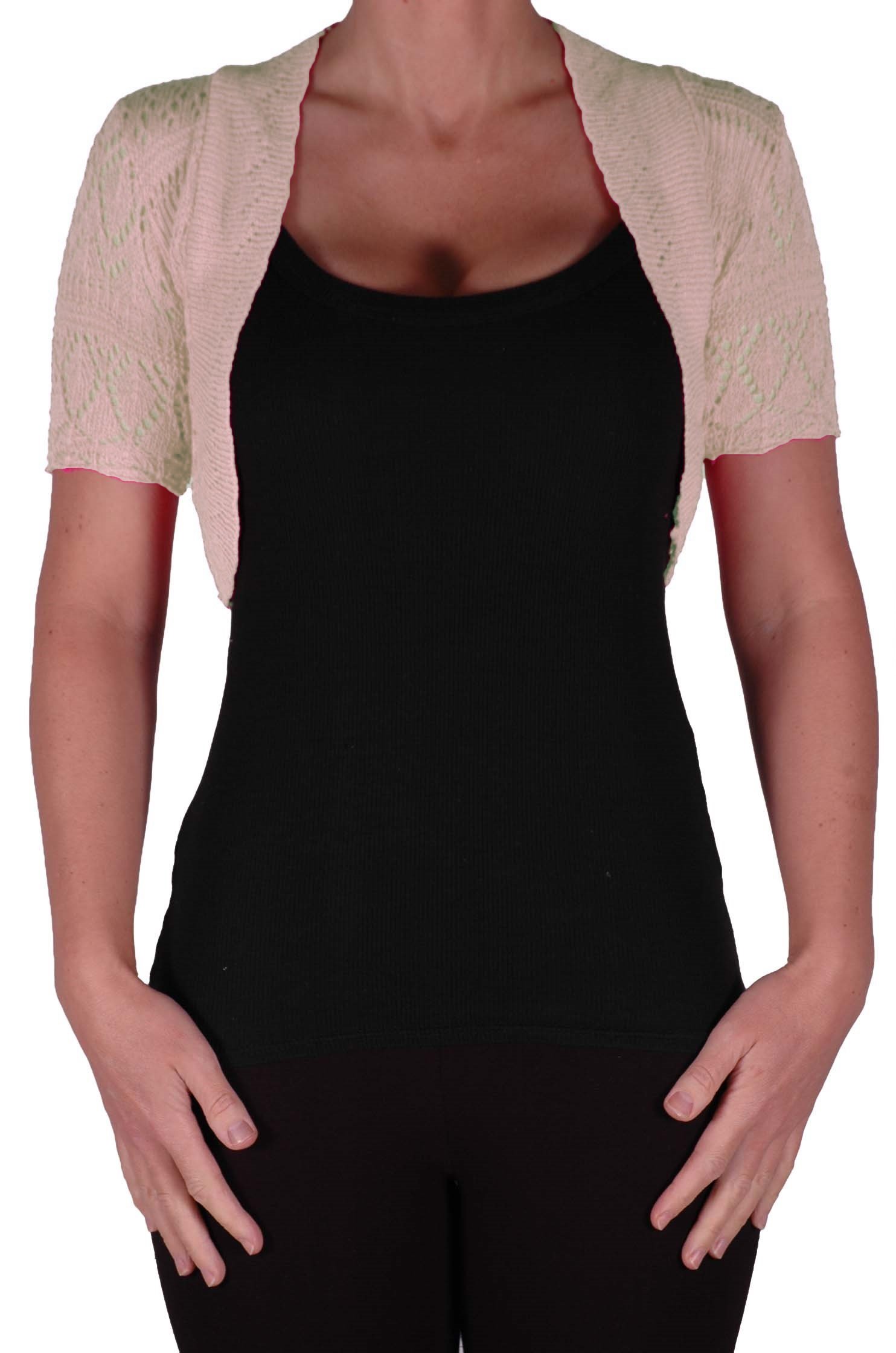 Eye Catch Women's Cream Eyecatchclothing - Erin One Size Bolero Knit Shrug