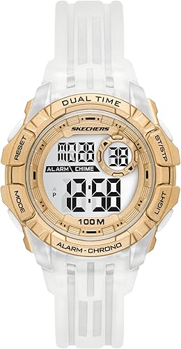 Miniatura 5 de Skechers Reloj digital deportivo de cuarzo de metal y silicona para mujer