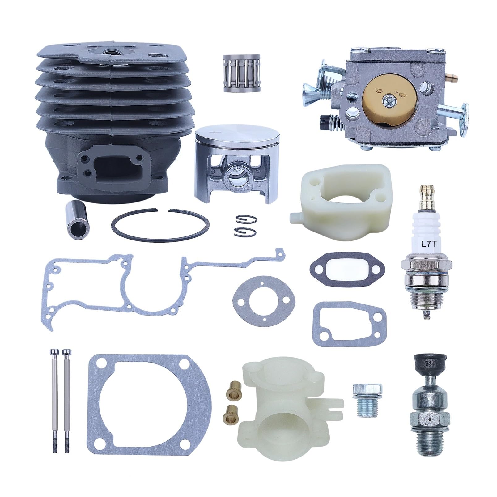 Kit de carburador de pistón de Cilindro de Gran diámetro de 52 mm for Motosierra 266XP, 266, 266SE, XP, SE 61, Adaptador de colector de admisión Accesorios para cortacésped