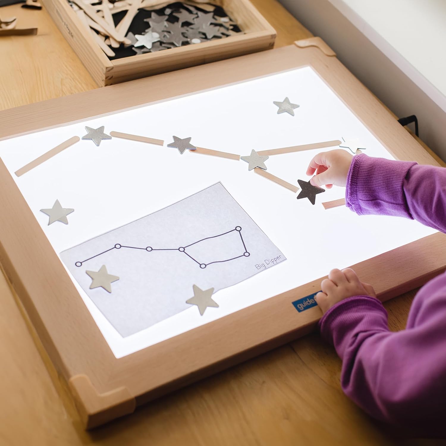 Guidecraft LED Activity Tablet: Light Up Tabletop Lightbox for Preschool | Kids Light Pad for Classroom and Playroom Sensory Learning Play Activities