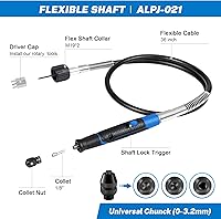 Vista 2 de Accesorio de herramienta giratoria de eje flexible con agarre cómodo y cable de 36 pulgadas de largo, pulidor y mini lijadora, ideal para grabado