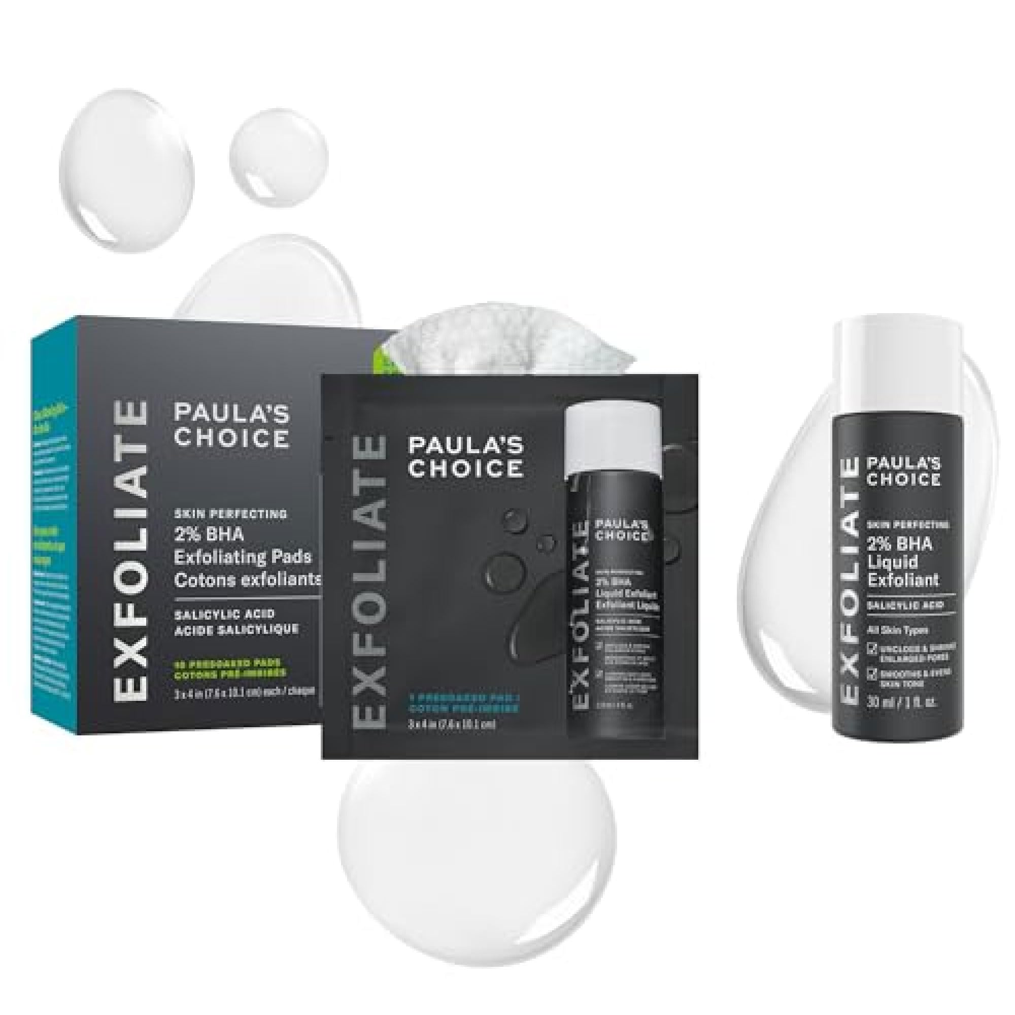 Paula's Choice Travel 2% BHA Liquid Exfoliant & 2% BHA Toner Pads 10 Count
