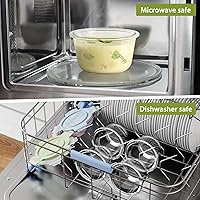 Vista 5 de Paquete de 6 recipientes de vidrio para preparar comidas con tapas de 16 onzas, juego de recipientes de vidrio herméticos de 2 tazas