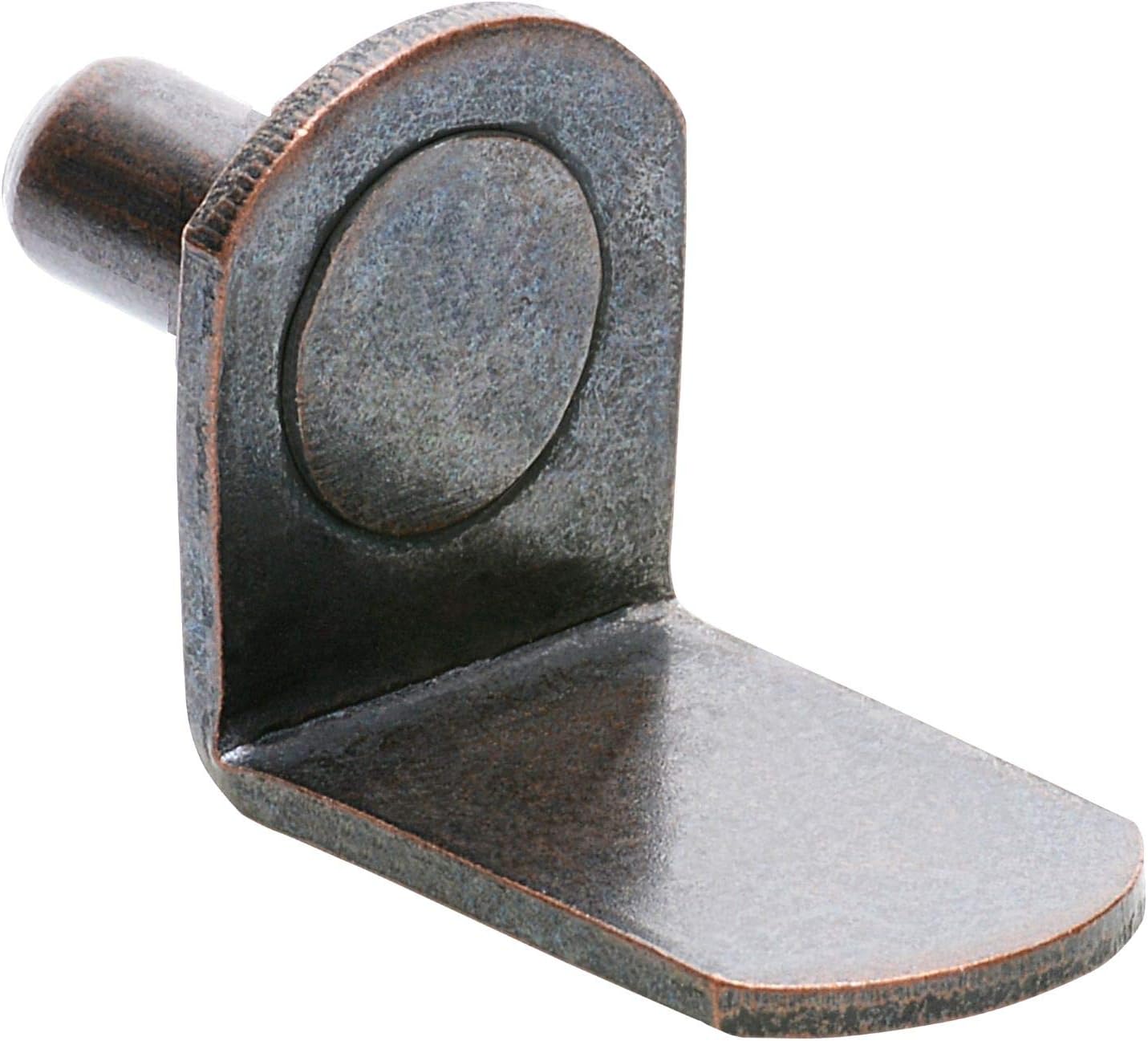 5mm (50 Pack) Bracket Style Cabinet Shelf Support Pegs | "L" Clips for Kitchen & Bookcase | Antique Bronze