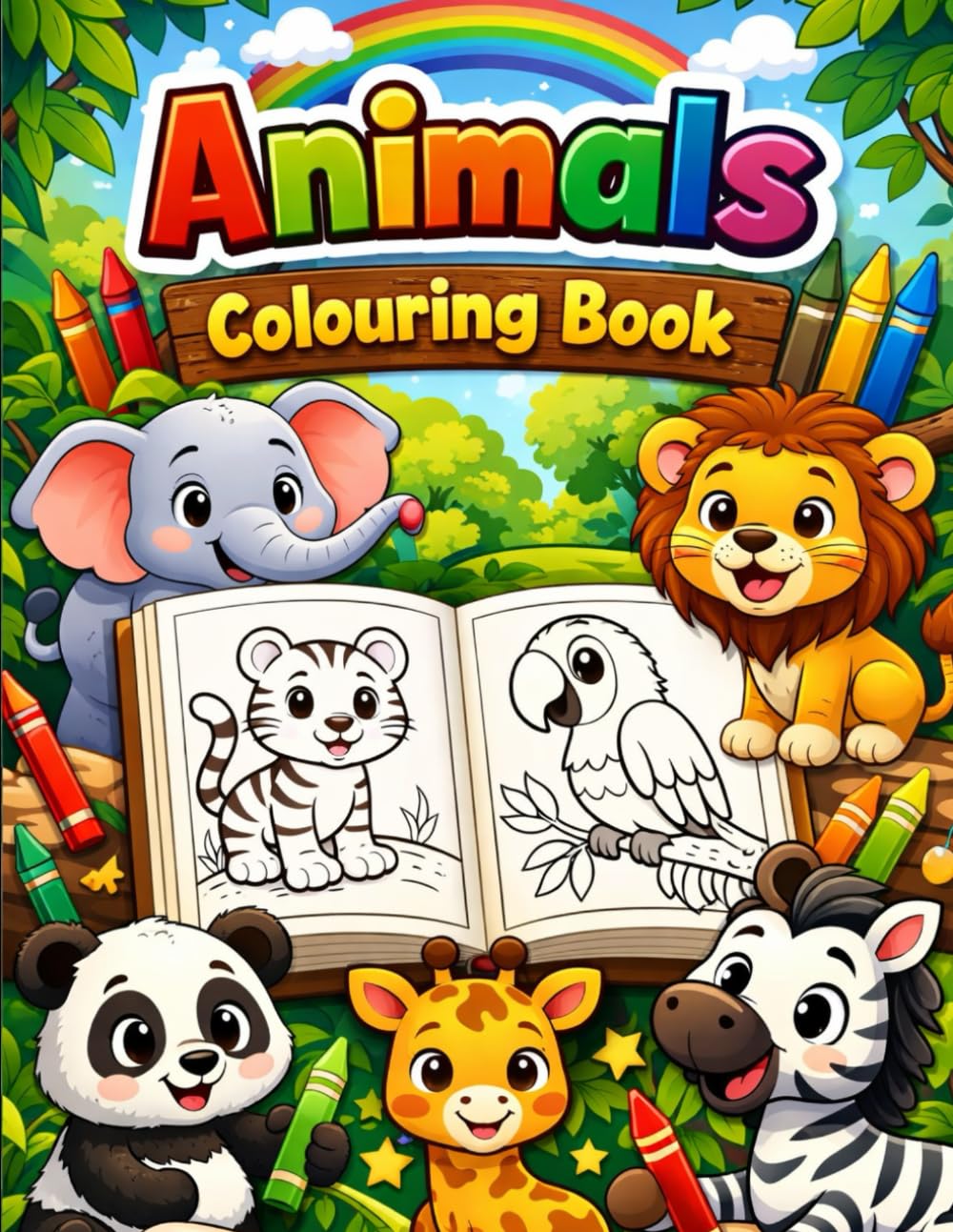 Colorful Creatures: Fun Animal Coloring Book
