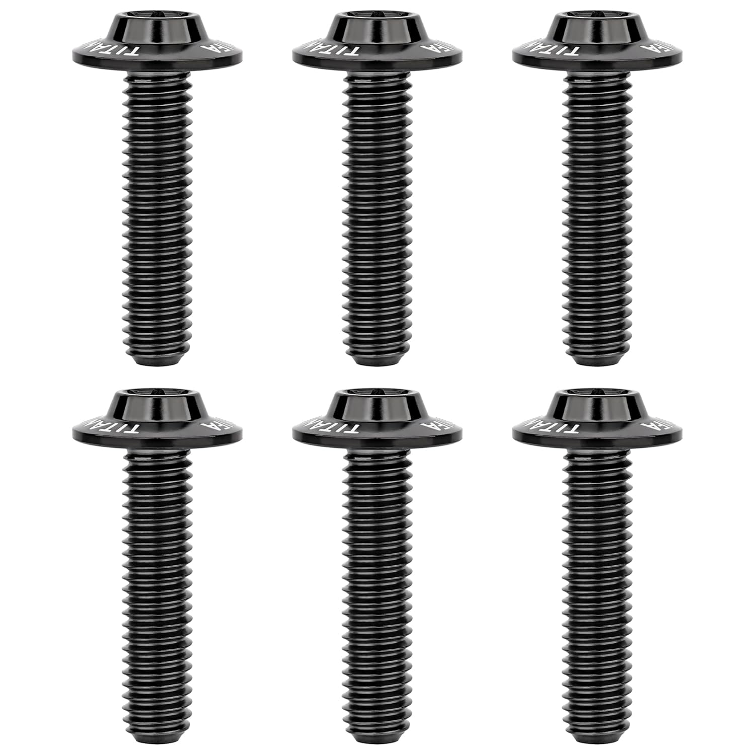 Titanium Bolt M5 M6x10 12 15 20 25 30 35mm Torx Dished Screws for Locomotive Motorcycle Shell Modification Repair Pack of 6 (Black, M5x25mm)