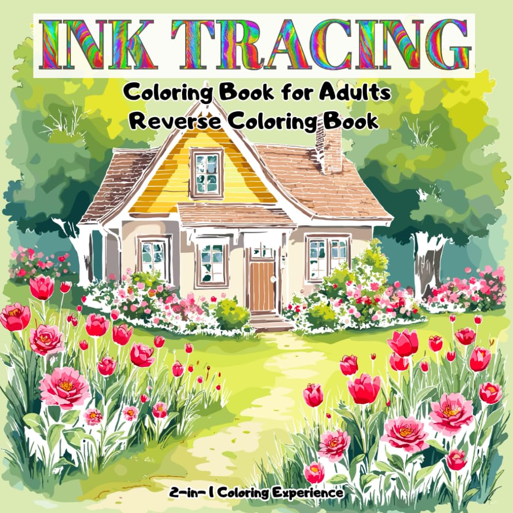 Ink Tracing Coloring Book for Adults: Featuring Pre-Colored Coastal Villages, Vineyards, Cottages, Street Cafes & More – Reveal Stunning Scenes by ...
