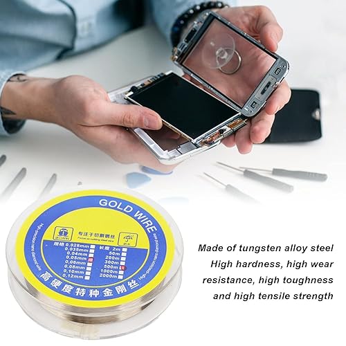 Miniatura 3 de Alambre de separación de pantalla LCD, alambre de corte de pantalla, dureza de acero de aleación de tungsteno fuerte, 0.002 in, corte limpio para