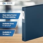 Premium Economy 1-Inch Binder, 3-Ring Binder for School, Office, or Home, Colored Binder Notebook, Pack of 6, Round Ring, Navy Blue