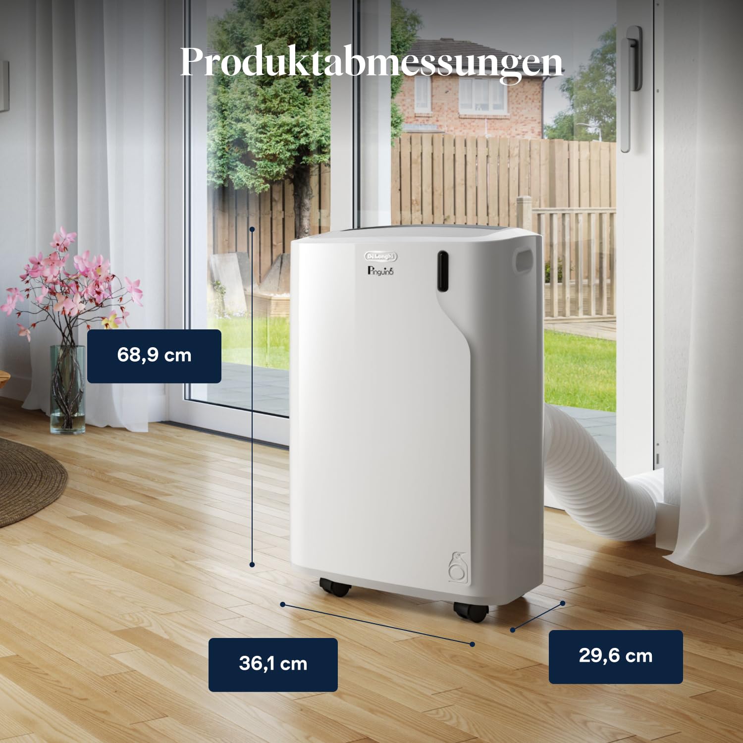 De'Longhi Pinguino 3-in-1 Mobiles Klimagerät 9400 BTU bis 27 m² PACEM82