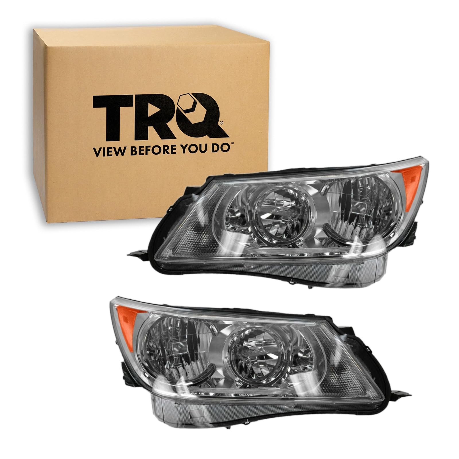 TRQ Headlight Assembly Set GM2502335 GM2503335 Compatible with 2010-2013 Buick LaCrosse