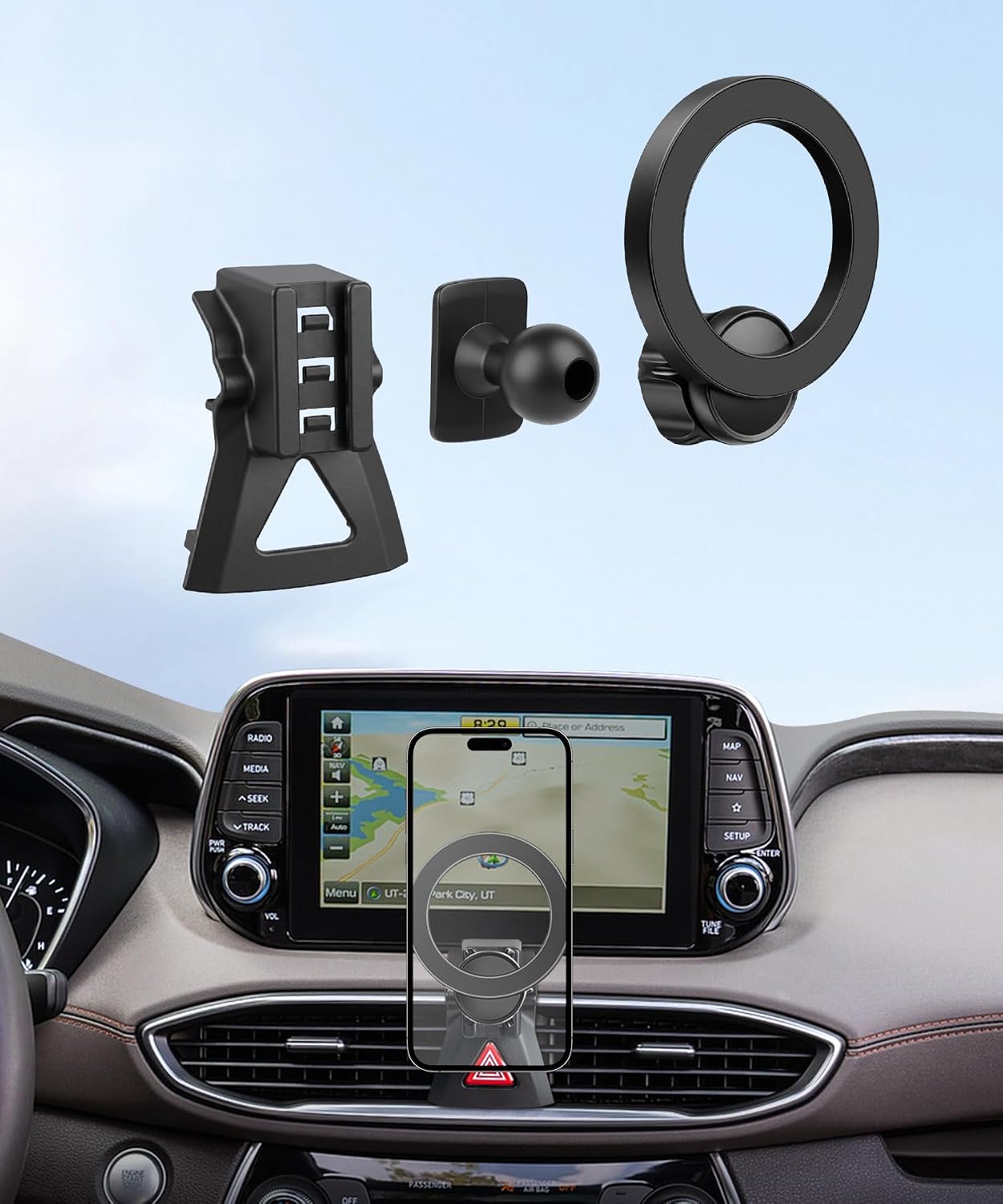 Car Phone Holder for Hyundai Santa Fe 2019-2023 Magsafe Accessories