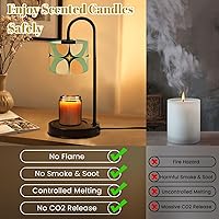 Vista 6 de Candle Warmer Lamp with Timer, Mid Century Vintage 1950s Modern Retro Geometric Non-Slip Wireless Remote Control Wax Melts Warmer with 4 Bulbs for