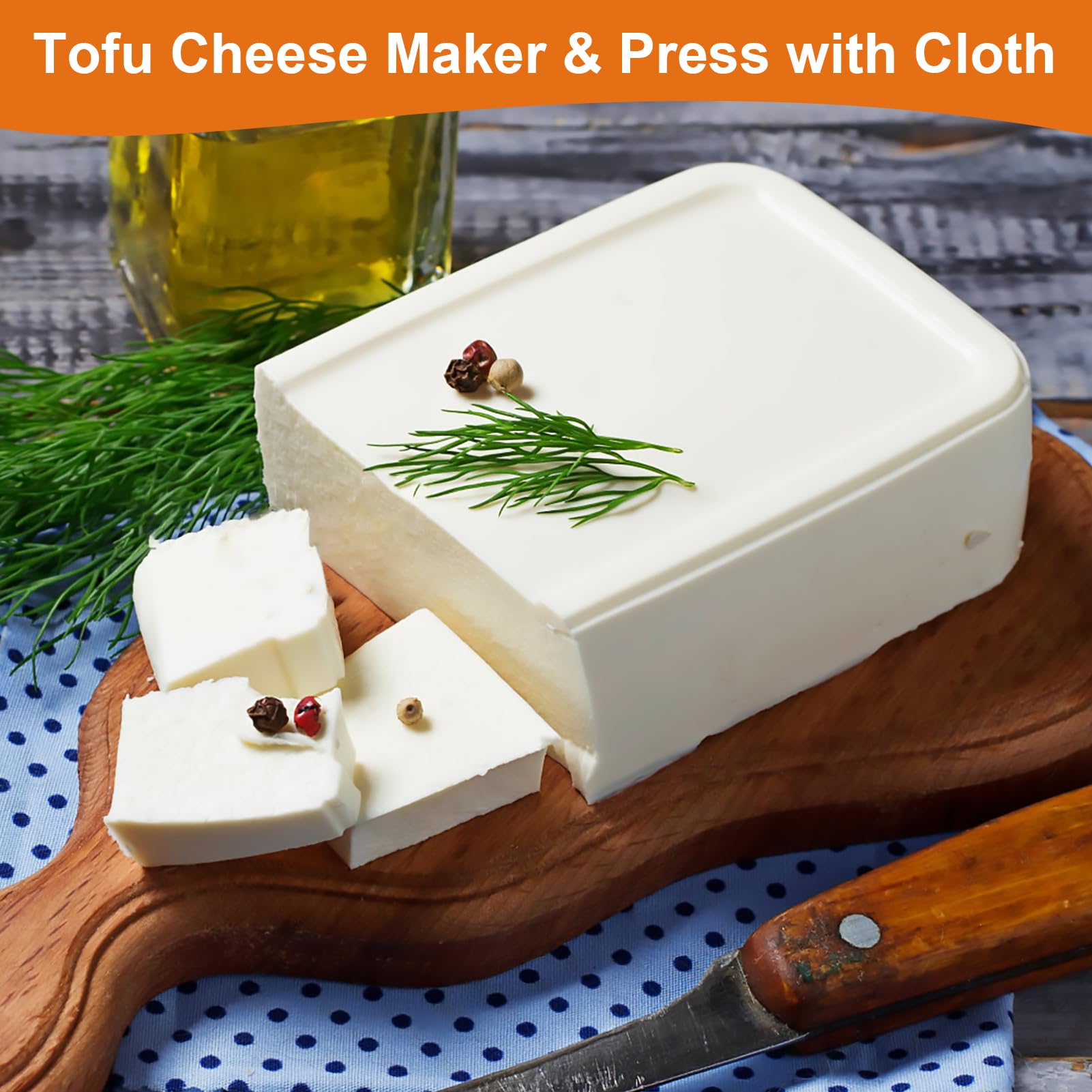 Zestaw do Robienia Tofu Drewniana Forma do Wyciskania Tofu Prasa do Sera Prasa do Robienia Tofu Forma do Tłoczenia dla Domu (Typ 2 (5,1 x 5,1 x 3,5 cala))