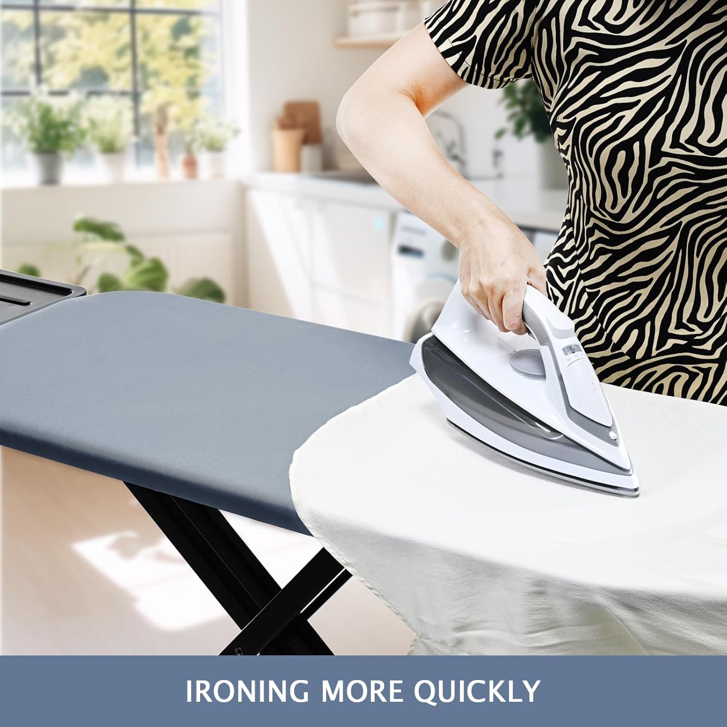 SheeChung Ironing Board Cover and Pad 15"x 49" +Ironing Board Padding Only,Cut to Desired Sizes