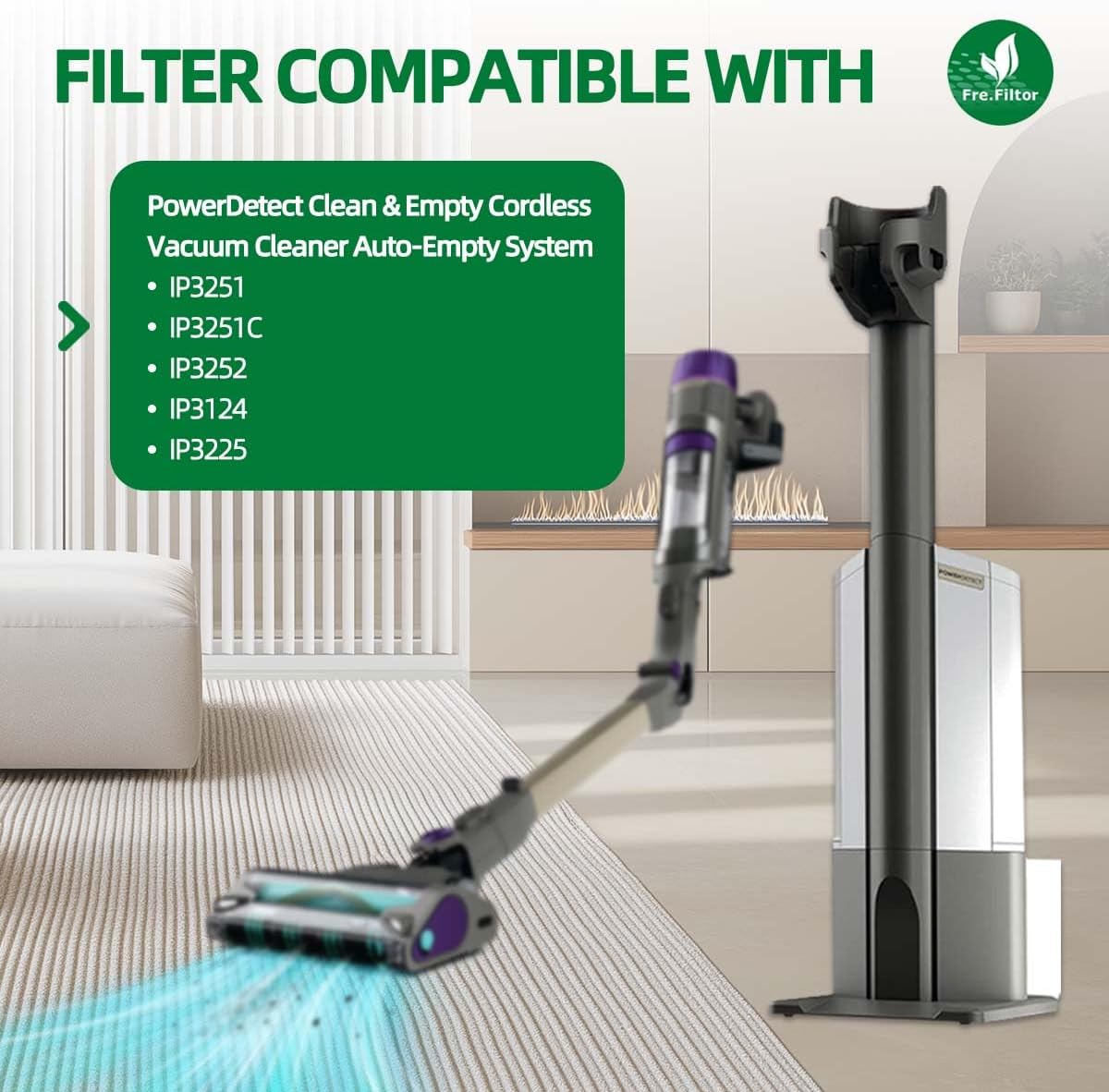 Filter for Shark IP3251 IP3252 PowerDetect Clean & Empty | Compatible with Shark IP3251C, IP3124, IP3225, IP3251UKT and IP3251EUT. Includes 1 filter with 3 foam & felt filter sets.