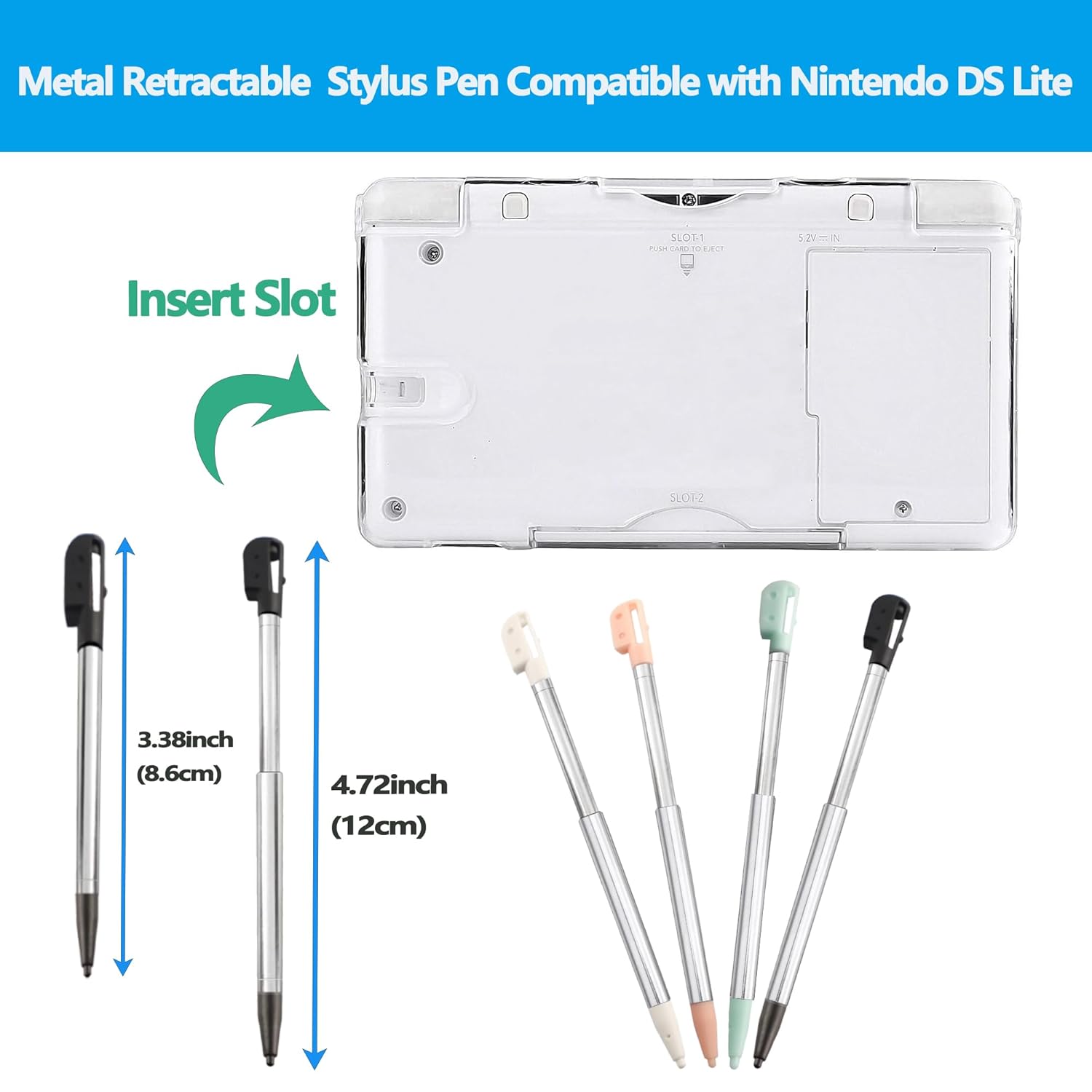 4 Pcs Metal Retractable Stylus Pen and USB Charging Cable for NDS Lite,3.28Ft USB Charging Cord Compatible with NDSL 5 71sVBth+IQL. SL1500